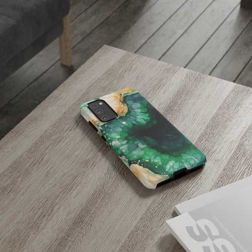 Green Geode in Watercolor - Impact Resistant Phone Case